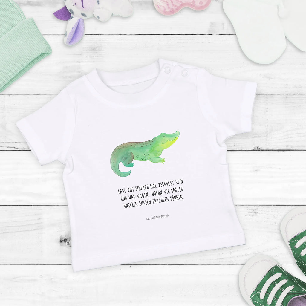 Organic Baby Shirt Krokodil Baby T-Shirt, Jungen Baby T-Shirt, Mädchen Baby T-Shirt, Shirt, Meerestiere, Meer, Urlaub, Krokodil, Krokodile, verrückt sein, spontan sein, Abenteuerlust, Reiselust, Freundin, beste Freundin, Lieblingsmensch