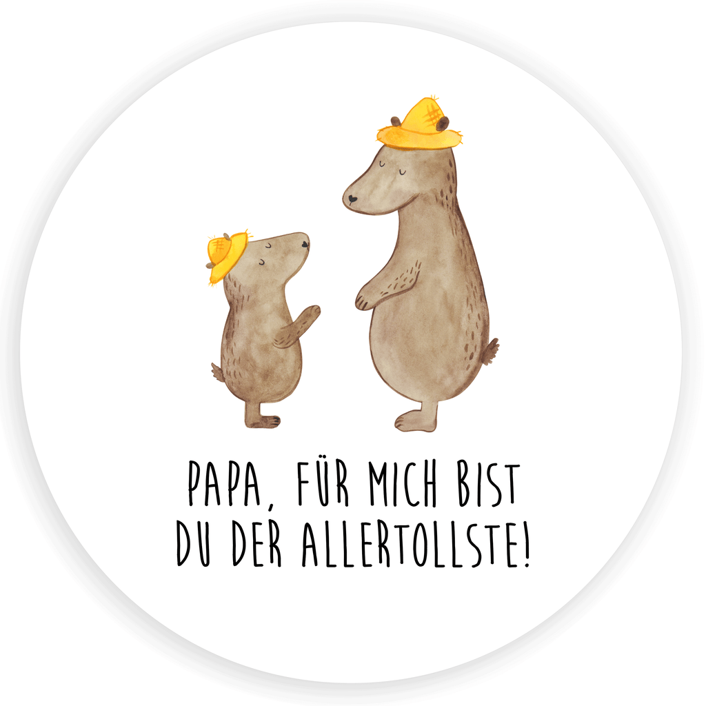 Rund Aufkleber Bären mit Hut Sticker, Aufkleber, Etikett, Familie, Vatertag, Muttertag, Bruder, Schwester, Mama, Papa, Oma, Opa, Bär, Bären, Vater, Papi, Paps, Dad, Daddy, Lieblingsmensch, Sohn, Söhne, Kind, Kinder, Vater-Sohn, Family, Vorbild