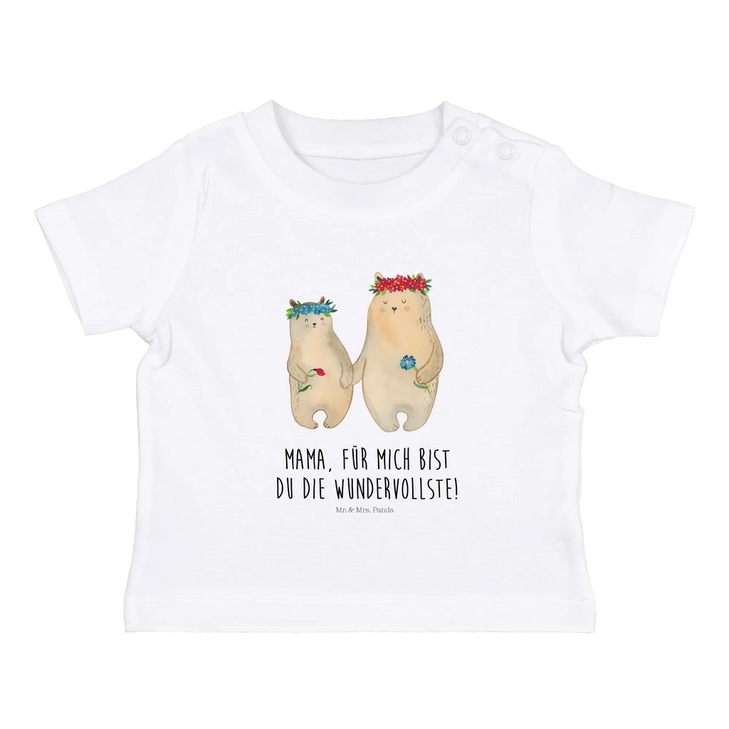 Organic Baby Shirt Bären mit Blumenkranz Baby T-Shirt, Jungen Baby T-Shirt, Mädchen Baby T-Shirt, Shirt, Familie, Vatertag, Muttertag, Bruder, Schwester, Mama, Papa, Oma, Opa, Bär, Bären, Mutter, Mutti, Mami, Lieblingsmensch, Lieblingsmama, beste Mutter, weltbeste Mama, Geschenk Mama. Muttertag, Tochter, Kind, Kinder, Töchter, Family, Vorbild