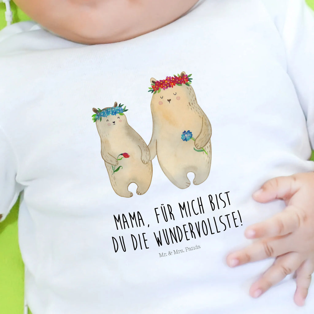 Organic Baby Shirt Bären mit Blumenkranz Baby T-Shirt, Jungen Baby T-Shirt, Mädchen Baby T-Shirt, Shirt, Familie, Vatertag, Muttertag, Bruder, Schwester, Mama, Papa, Oma, Opa, Bär, Bären, Mutter, Mutti, Mami, Lieblingsmensch, Lieblingsmama, beste Mutter, weltbeste Mama, Geschenk Mama. Muttertag, Tochter, Kind, Kinder, Töchter, Family, Vorbild