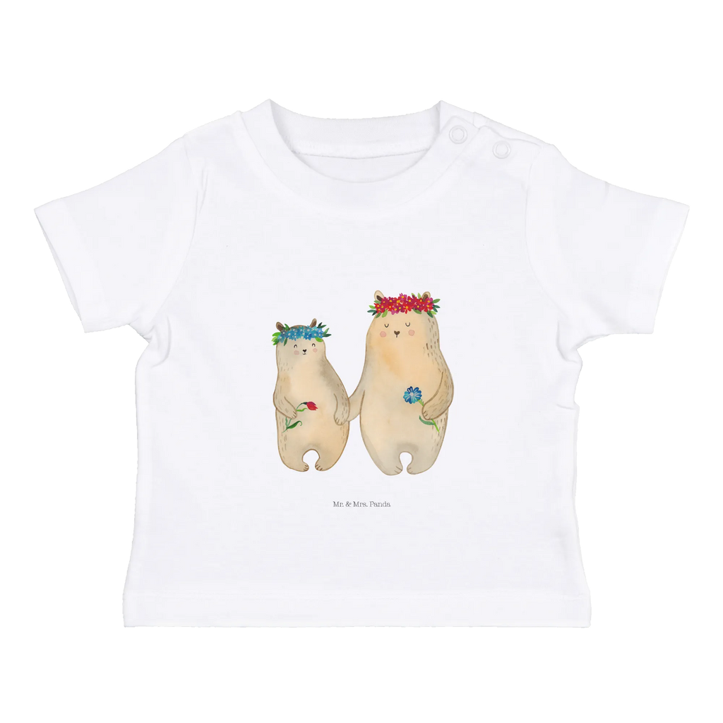 Organic Baby Shirt Bären mit Blumenkranz Baby T-Shirt, Jungen Baby T-Shirt, Mädchen Baby T-Shirt, Shirt, Familie, Vatertag, Muttertag, Bruder, Schwester, Mama, Papa, Oma, Opa, Bär, Bären, Mutter, Mutti, Mami, Lieblingsmensch, Lieblingsmama, beste Mutter, weltbeste Mama, Geschenk Mama. Muttertag, Tochter, Kind, Kinder, Töchter, Family, Vorbild