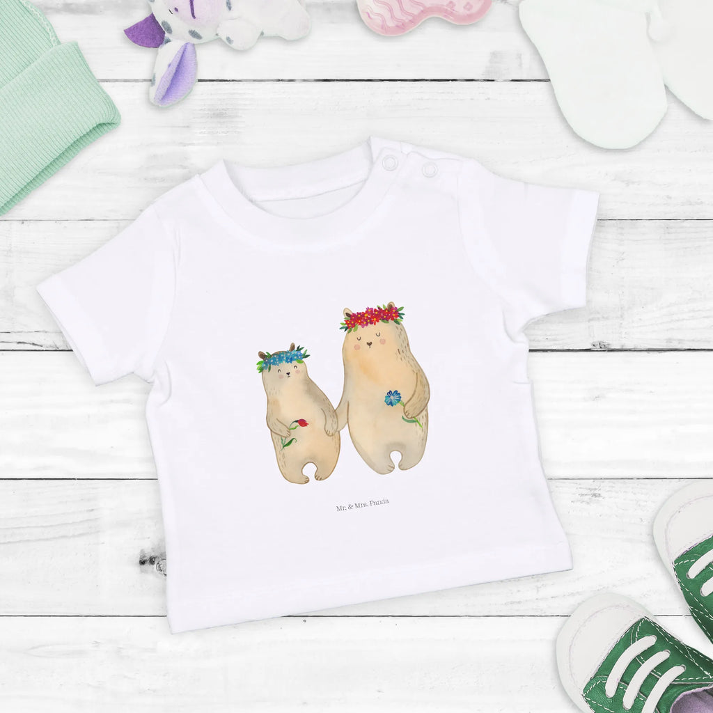 Organic Baby Shirt Bären mit Blumenkranz Baby T-Shirt, Jungen Baby T-Shirt, Mädchen Baby T-Shirt, Shirt, Familie, Vatertag, Muttertag, Bruder, Schwester, Mama, Papa, Oma, Opa, Bär, Bären, Mutter, Mutti, Mami, Lieblingsmensch, Lieblingsmama, beste Mutter, weltbeste Mama, Geschenk Mama. Muttertag, Tochter, Kind, Kinder, Töchter, Family, Vorbild