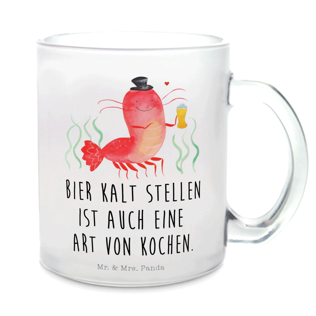 Teetasse Hummer mit Weizen Teetasse, Teeglas, Teebecher, Tasse mit Henkel, Tasse, Glas Teetasse, Teetasse aus Glas, Meerestiere, Meer, Urlaub, Garnele, Garnelen, Bier, Kochen, Männerhaushalt, Junggeselle, Junggesellin, Bierliebhaber, Kneipe, Gasthaus, Wirtschaft