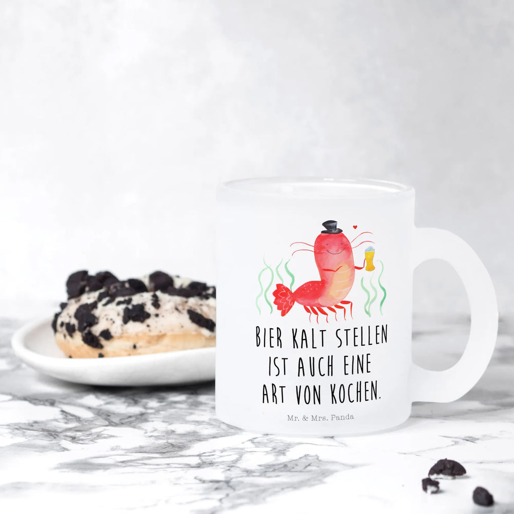 Teetasse Hummer mit Weizen Teetasse, Teeglas, Teebecher, Tasse mit Henkel, Tasse, Glas Teetasse, Teetasse aus Glas, Meerestiere, Meer, Urlaub, Garnele, Garnelen, Bier, Kochen, Männerhaushalt, Junggeselle, Junggesellin, Bierliebhaber, Kneipe, Gasthaus, Wirtschaft