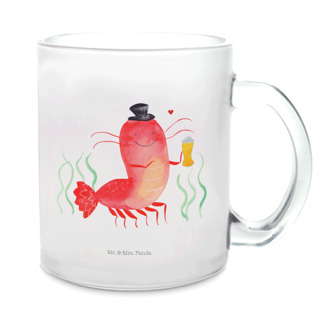 Teetasse Hummer mit Weizen Teetasse, Teeglas, Teebecher, Tasse mit Henkel, Tasse, Glas Teetasse, Teetasse aus Glas, Meerestiere, Meer, Urlaub, Garnele, Garnelen, Bier, Kochen, Männerhaushalt, Junggeselle, Junggesellin, Bierliebhaber, Kneipe, Gasthaus, Wirtschaft