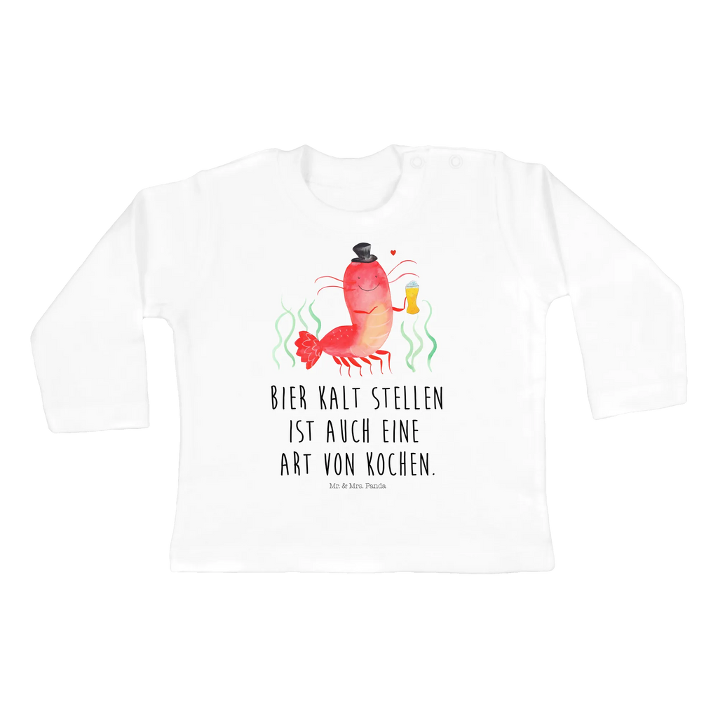 Baby Longsleeve Hummer mit Weizen Mädchen, Jungen, Baby, Langarm, Bio, Kleidung, Meerestiere, Meer, Urlaub, Garnele, Garnelen, Bier, Kochen, Männerhaushalt, Junggeselle, Junggesellin, Bierliebhaber, Kneipe, Gasthaus, Wirtschaft