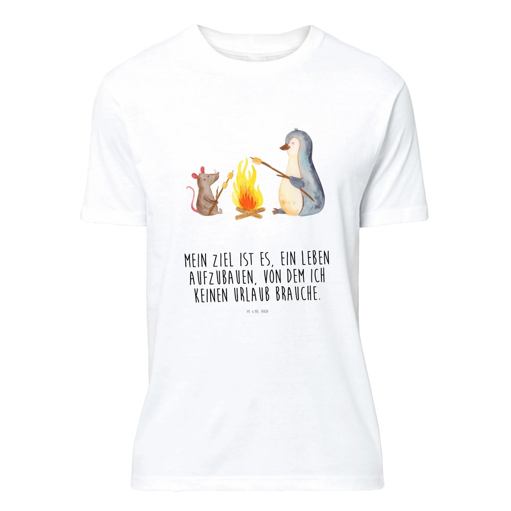 T-Shirt Standard Pinguin Lagerfeuer T-Shirt, Shirt, Tshirt, Lustiges T-Shirt, T-Shirt mit Spruch, Party, Junggesellenabschied, Jubiläum, Geburstag, Herrn, Damen, Männer, Frauen, Schlafshirt, Nachthemd, Sprüche, Pinguin, Maus, Pinguine, Lagerfeuer, Leben, Arbeit, Job, Motivation, Büro, Büroalltag, Lebensspruch, Lebensmotivation, Neustart, Liebe, grillen, Feuer, Marshmallows