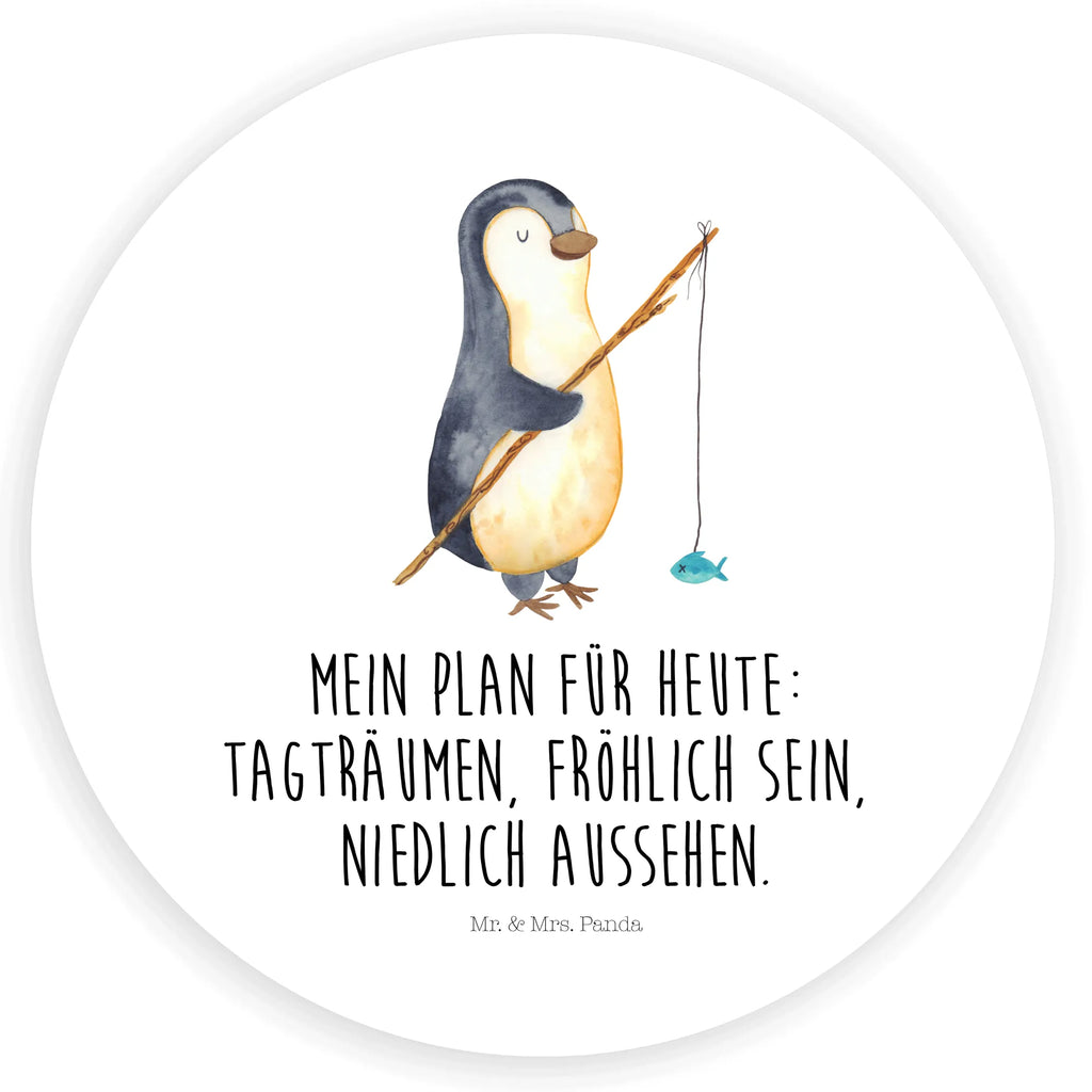 Rund Aufkleber Pinguin Angler Sticker, Aufkleber, Etikett, Pinguin, Pinguine, Angeln, Angler, Tagträume, Hobby, Plan, Planer, Tagesplan, Neustart, Motivation, Geschenk, Freundinnen, Geschenkidee, Urlaub, Wochenende