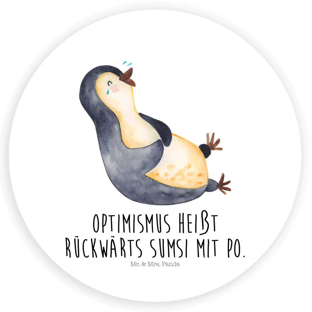 Rund Aufkleber Pinguin lachend Sticker, Aufkleber, Etikett, Pinguin, Pinguine, lustiger Spruch, Optimismus, Fröhlich, Lachen, Humor, Fröhlichkeit