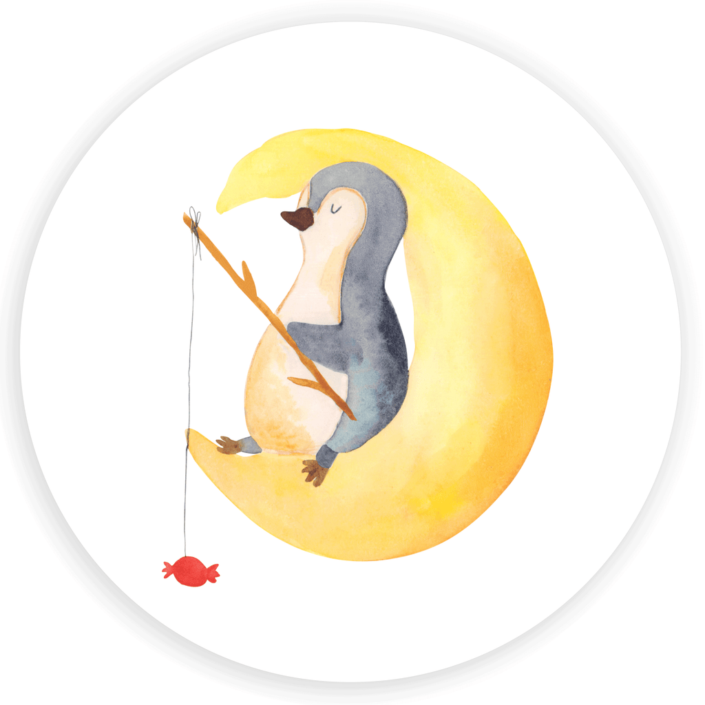 Rund Aufkleber Pinguin Mond Sticker, Aufkleber, Etikett, Pinguin, Pinguine, Spruch, schlafen, Nachtruhe, Einschlafen, Schlafzimmer, Schlafstörungen, Gästezimmer