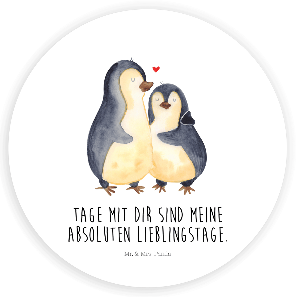 Rund Aufkleber Pinguin umarmend Sticker, Aufkleber, Etikett, Pinguin, Liebe, Liebespaar, Liebesbeweis, Liebesgeschenk, Verlobung, Jahrestag, Hochzeitstag, Hochzeit, Hochzeitsgeschenk