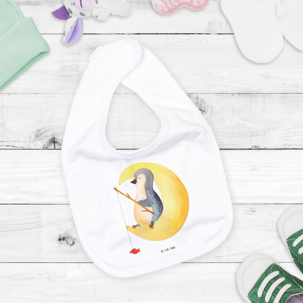 Organic Babylätzchen Pinguin Mond Baby, Lätzchen, Spucktuch, Sabberlätzchen, Klettlätzchen, Babygeschenk, Baby Lätzchen, Geschenk für Geburt, Geschenk zur Geburt, Baby Spucktuch, Babyausstattung, Geschenkidee für Babyparty, Pinguin, Pinguine, Spruch, schlafen, Nachtruhe, Einschlafen, Schlafzimmer, Schlafstörungen, Gästezimmer