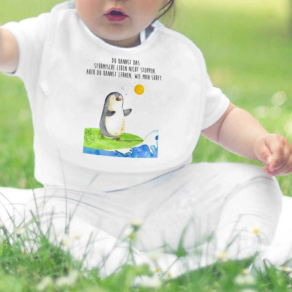 Organic Babylätzchen Pinguin Surfer Baby, Lätzchen, Spucktuch, Sabberlätzchen, Klettlätzchen, Babygeschenk, Baby Lätzchen, Geschenk für Geburt, Geschenk zur Geburt, Baby Spucktuch, Babyausstattung, Geschenkidee für Babyparty, Pinguin, Pinguine, surfen, Surfer, Hawaii, Urlaub, Wellen, Wellen reiten, Portugal