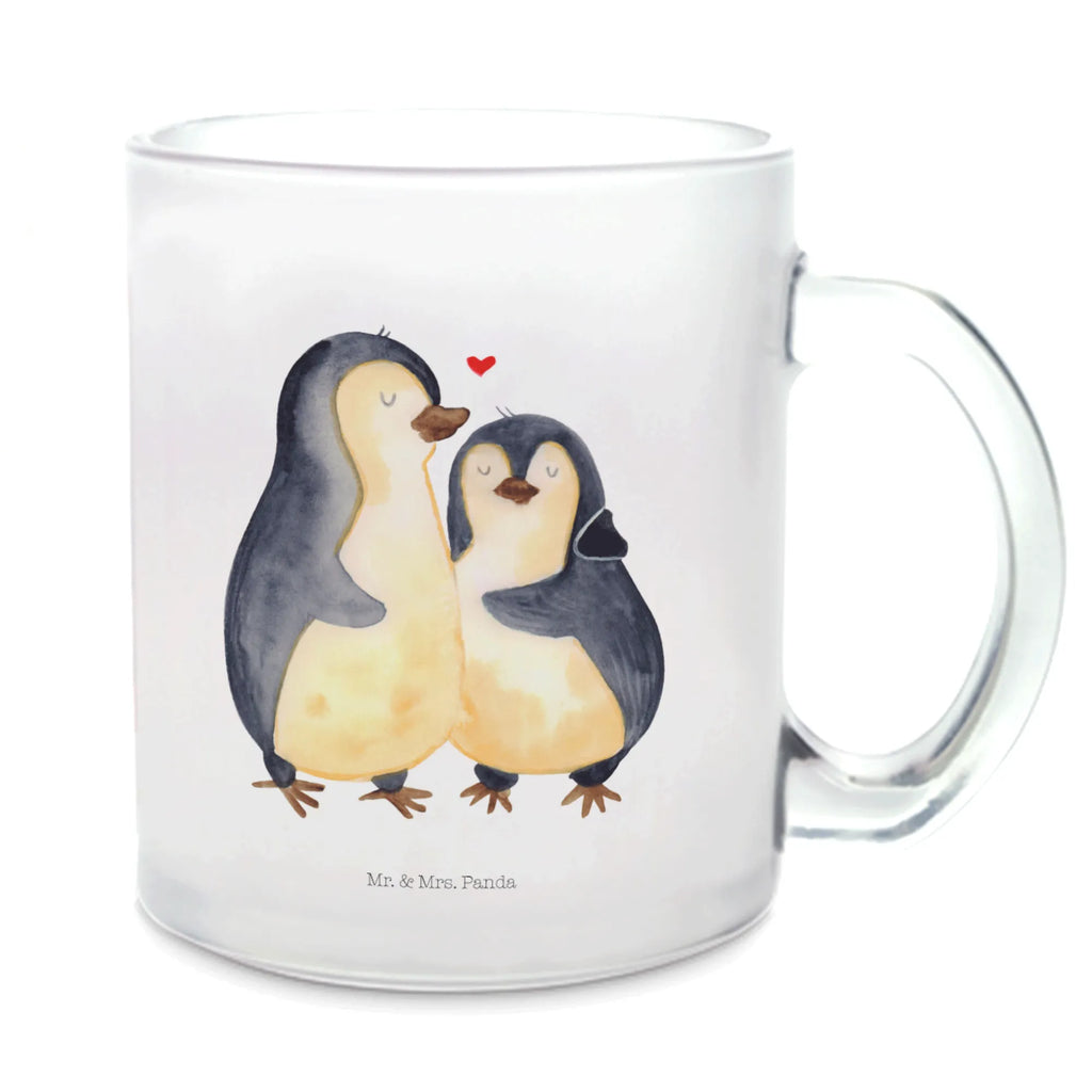 Teetasse Pinguin umarmend Teetasse, Teeglas, Teebecher, Tasse mit Henkel, Tasse, Glas Teetasse, Teetasse aus Glas, Pinguin, Liebe, Liebespaar, Liebesbeweis, Liebesgeschenk, Verlobung, Jahrestag, Hochzeitstag, Hochzeit, Hochzeitsgeschenk