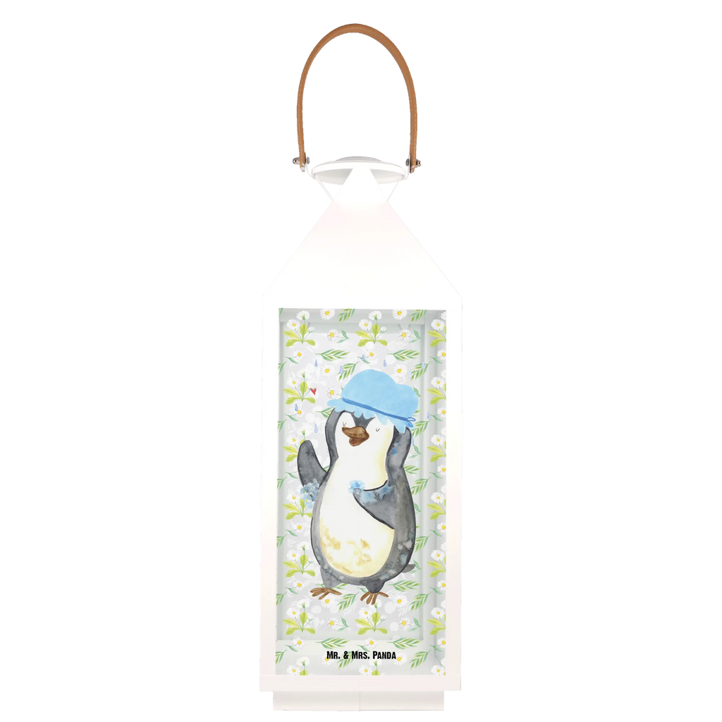 Deko Laterne Pinguin duscht Gartenlampe, Gartenleuchte, Gartendekoration, Gartenlicht, Laterne kleine Laternen, XXL Laternen, Laterne groß, Pinguin, Pinguine, Dusche, duschen, Lebensmotto, Motivation, Neustart, Neuanfang, glücklich sein