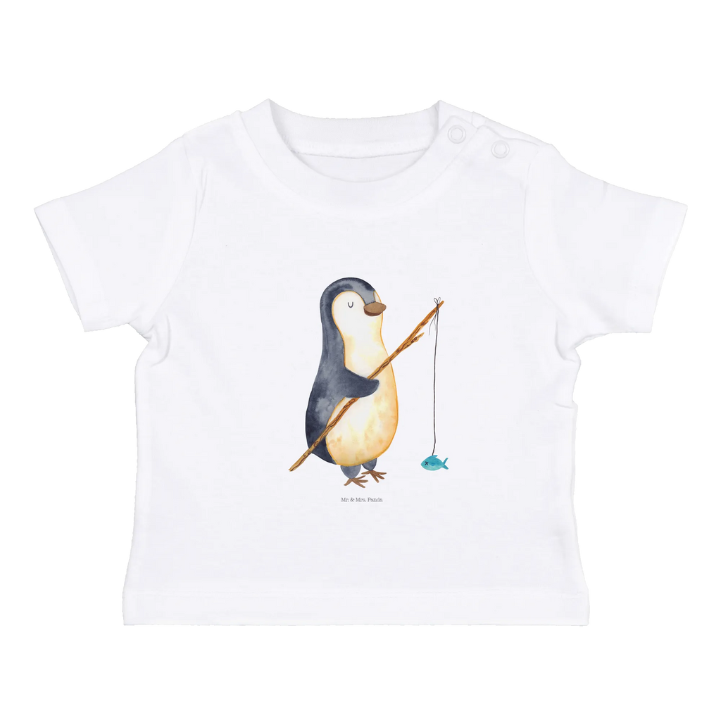 Organic Baby Shirt Pinguin Angler Baby T-Shirt, Jungen Baby T-Shirt, Mädchen Baby T-Shirt, Shirt, Pinguin, Pinguine, Angeln, Angler, Tagträume, Hobby, Plan, Planer, Tagesplan, Neustart, Motivation, Geschenk, Freundinnen, Geschenkidee, Urlaub, Wochenende