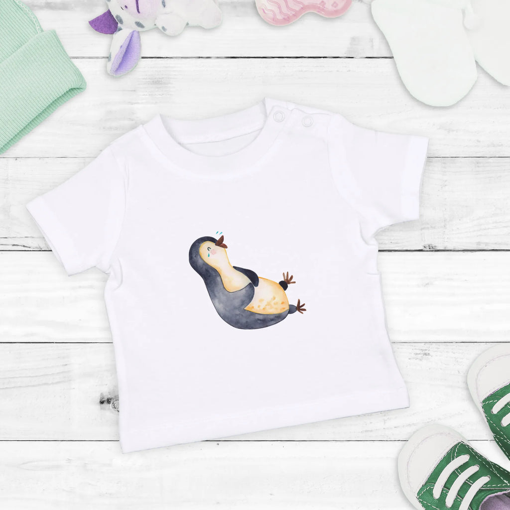 Organic Baby Shirt Pinguin Lachen Baby T-Shirt, Jungen Baby T-Shirt, Mädchen Baby T-Shirt, Shirt, Pinguin, Pinguine, lustiger Spruch, Optimismus, Fröhlich, Lachen, Humor, Fröhlichkeit