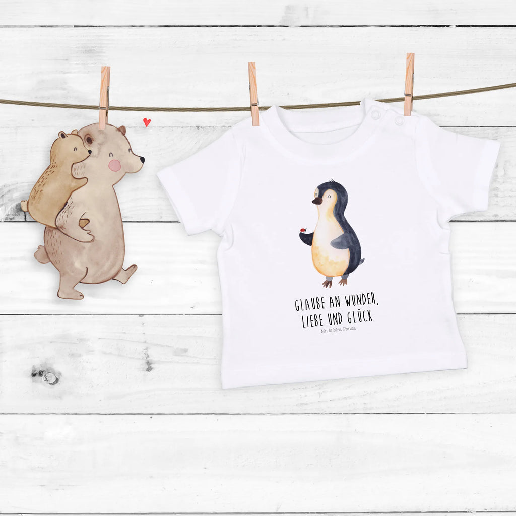 Organic Baby Shirt Pinguin Marienkäfer Baby T-Shirt, Jungen Baby T-Shirt, Mädchen Baby T-Shirt, Shirt, Pinguin, Pinguine, Marienkäfer, Liebe, Wunder, Glück, Freude, Lebensfreude