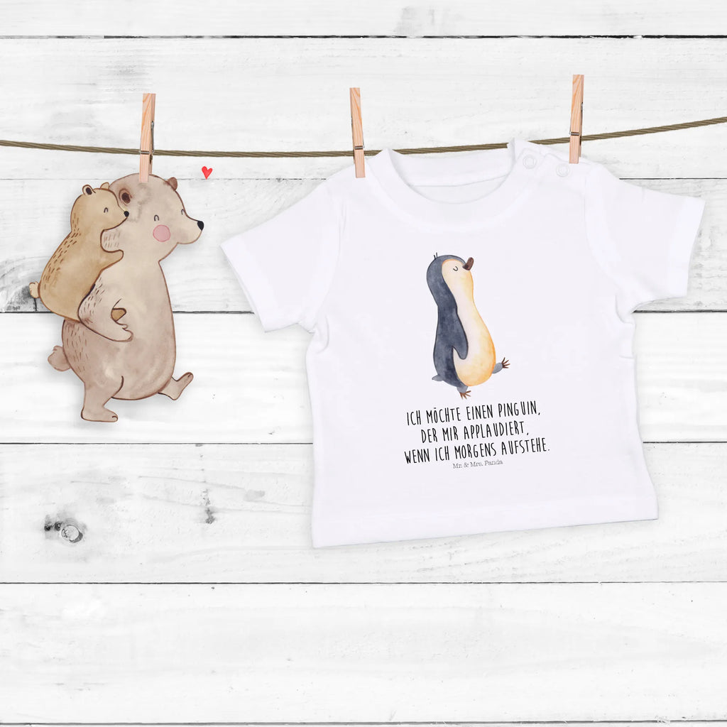 Organic Baby Shirt Pinguin marschieren Baby T-Shirt, Jungen Baby T-Shirt, Mädchen Baby T-Shirt, Shirt, Pinguin, Pinguine, Frühaufsteher, Langschläfer, Bruder, Schwester, Familie