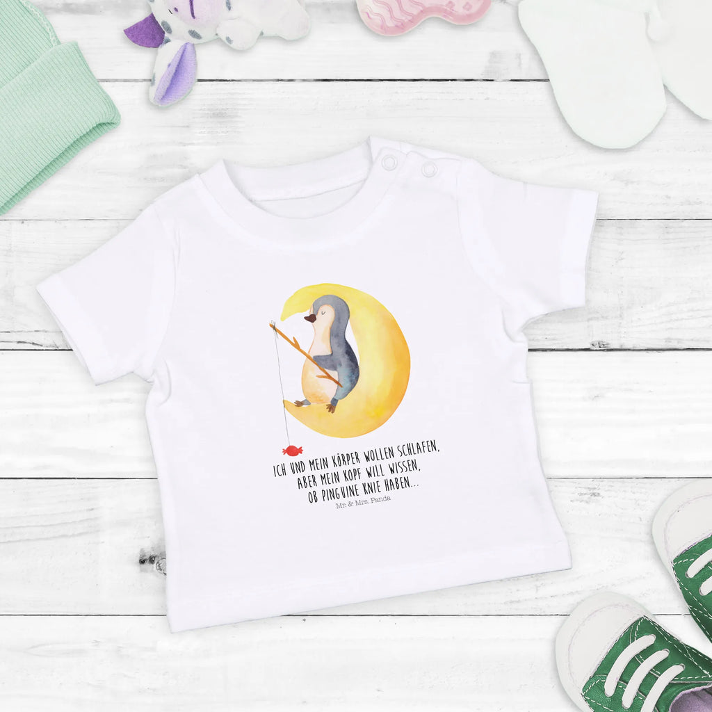 Organic Baby Shirt Pinguin Mond Baby T-Shirt, Jungen Baby T-Shirt, Mädchen Baby T-Shirt, Shirt, Pinguin, Pinguine, Spruch, schlafen, Nachtruhe, Einschlafen, Schlafzimmer, Schlafstörungen, Gästezimmer