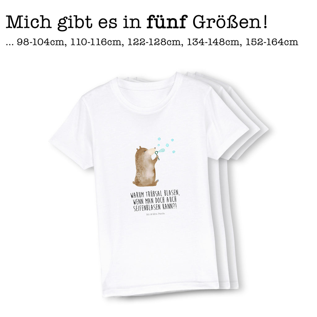 Organic Kinder T-Shirt Bär Seifenblasen Kinder T-Shirt, Kinder T-Shirt Mädchen, Kinder T-Shirt Jungen, Bär, Teddy, Teddybär, Seifenblasen Bär Lustig Sein Glücklich Traurig Happy