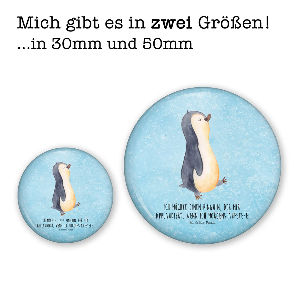 Button Pinguin marschierend 50mm Button, Button, Pin, Anstecknadel, Pinguin, Pinguine, Frühaufsteher, Langschläfer, Bruder, Schwester, Familie