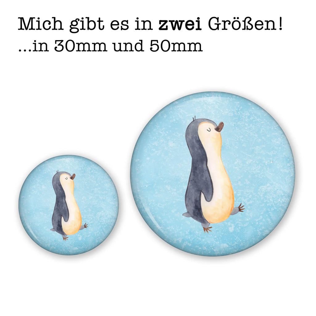 Button Pinguin marschierend 50mm Button, Button, Pin, Anstecknadel, Pinguin, Pinguine, Frühaufsteher, Langschläfer, Bruder, Schwester, Familie