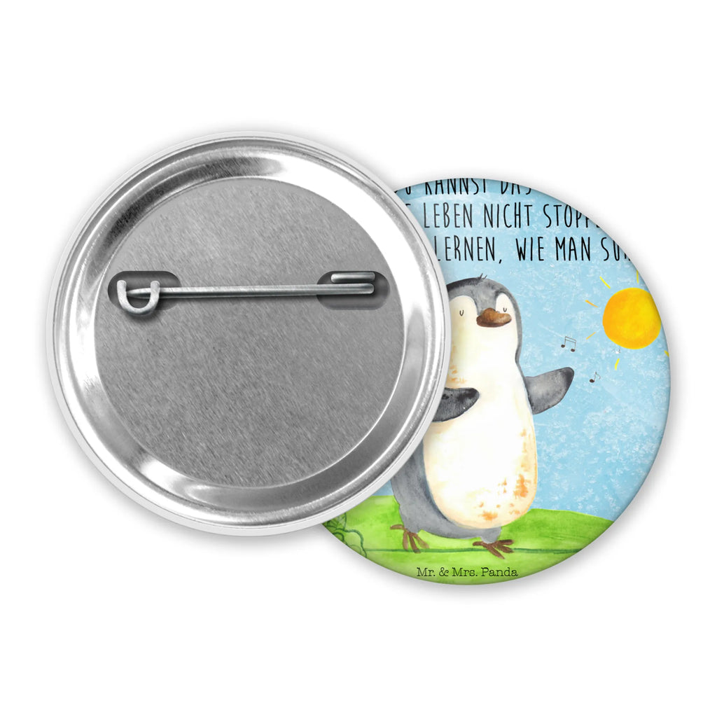 Button Pinguin Surfer 50mm Button, Button, Pin, Anstecknadel, Pinguin, Pinguine, surfen, Surfer, Hawaii, Urlaub, Wellen, Wellen reiten, Portugal