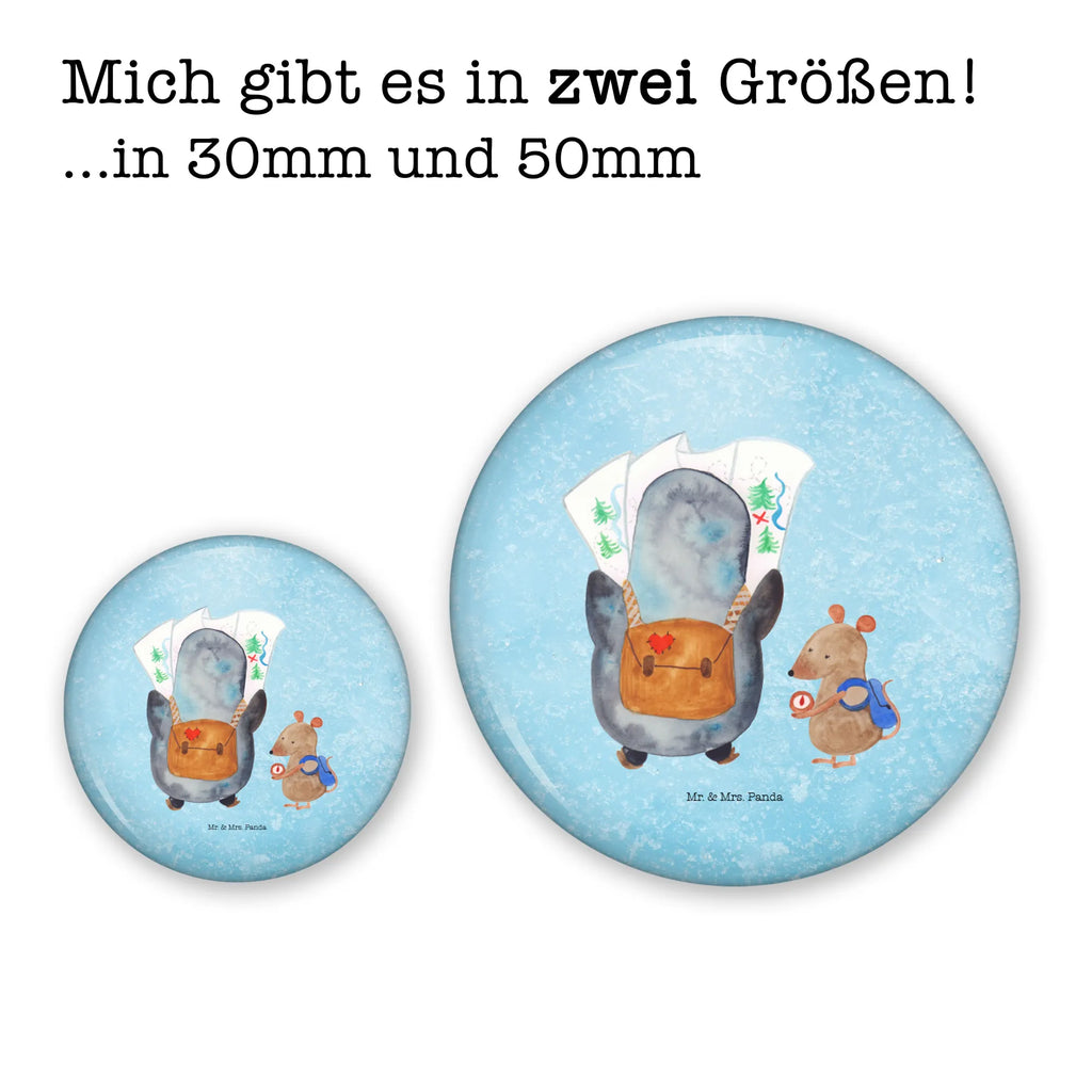 Button Pinguin & Maus Wanderer 50mm Button, Button, Pin, Anstecknadel, Pinguin, Pinguine, Abenteurer, Abenteuer, Roadtrip, Ausflug, Wanderlust, wandern