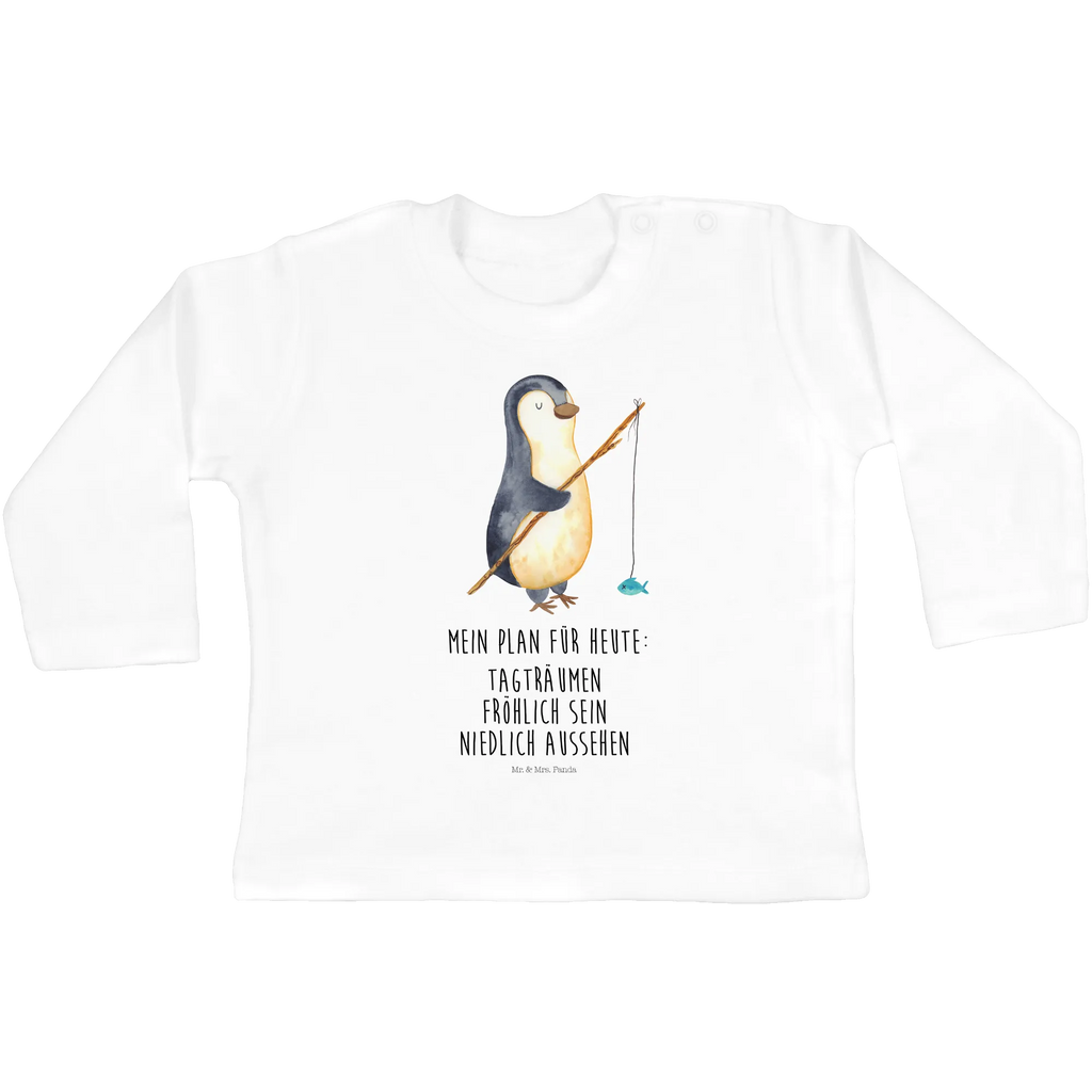 Baby Longsleeve Pinguin Angler Mädchen, Jungen, Baby, Langarm, Bio, Kleidung, Pinguin, Pinguine, Angeln, Angler, Tagträume, Hobby, Plan, Planer, Tagesplan, Neustart, Motivation, Geschenk, Freundinnen, Geschenkidee, Urlaub, Wochenende