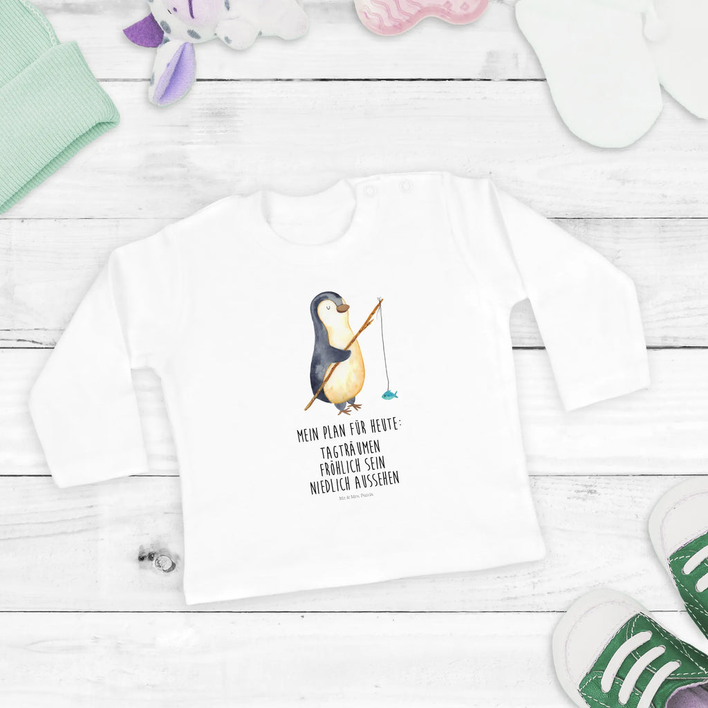 Baby Longsleeve Pinguin Angler Mädchen, Jungen, Baby, Langarm, Bio, Kleidung, Pinguin, Pinguine, Angeln, Angler, Tagträume, Hobby, Plan, Planer, Tagesplan, Neustart, Motivation, Geschenk, Freundinnen, Geschenkidee, Urlaub, Wochenende