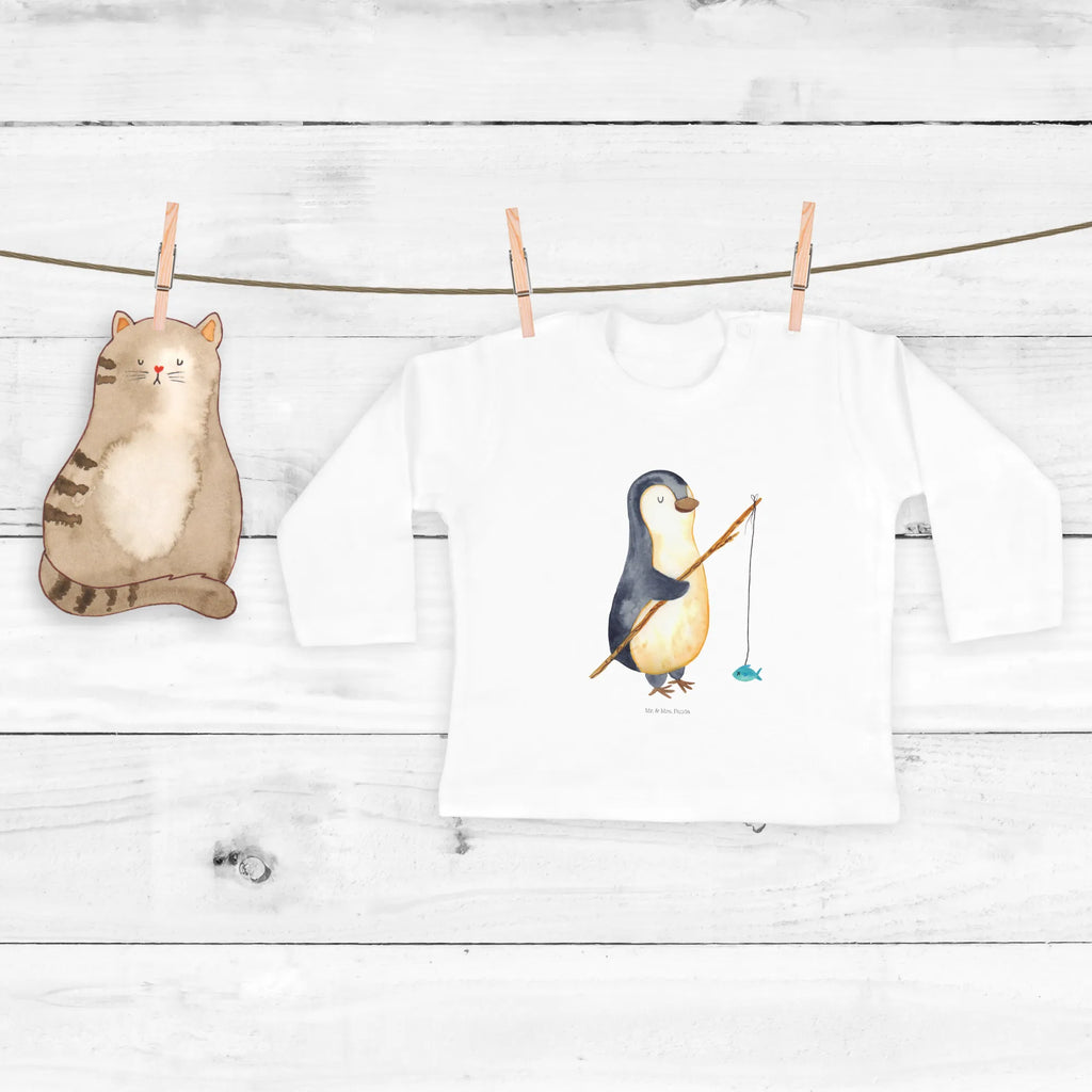 Baby Longsleeve Pinguin Angler Mädchen, Jungen, Baby, Langarm, Bio, Kleidung, Pinguin, Pinguine, Angeln, Angler, Tagträume, Hobby, Plan, Planer, Tagesplan, Neustart, Motivation, Geschenk, Freundinnen, Geschenkidee, Urlaub, Wochenende