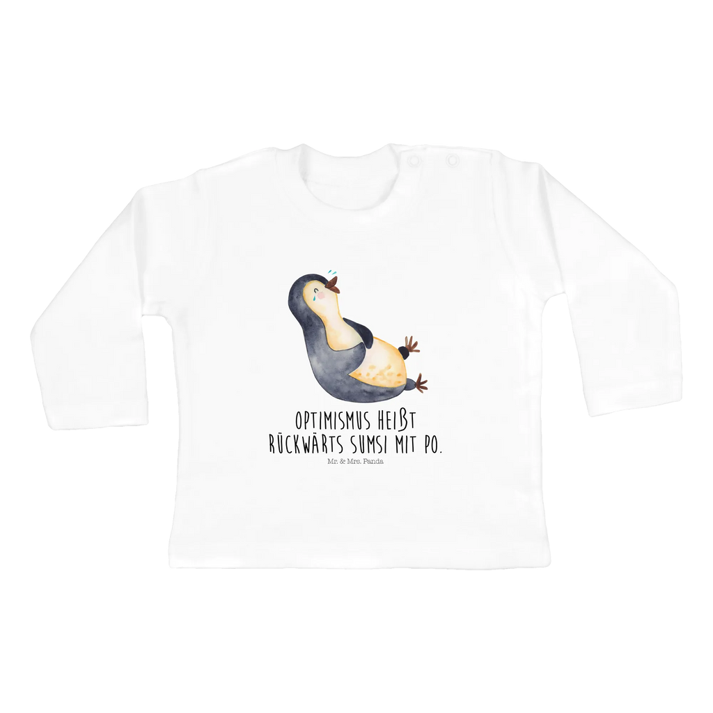 Baby Longsleeve Pinguin lachend Mädchen, Jungen, Baby, Langarm, Bio, Kleidung, Pinguin, Pinguine, lustiger Spruch, Optimismus, Fröhlich, Lachen, Humor, Fröhlichkeit