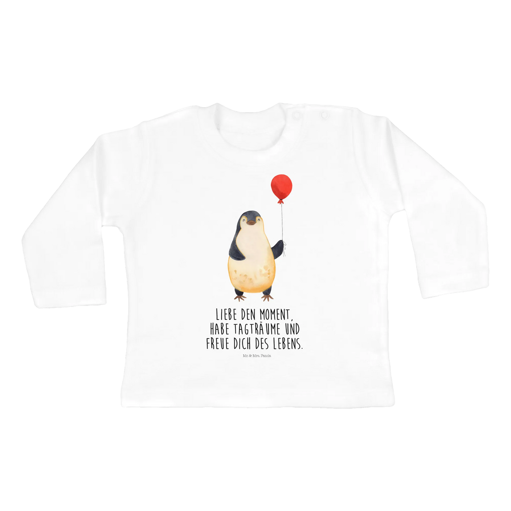 Baby Longsleeve Pinguin Luftballon Mädchen, Jungen, Baby, Langarm, Bio, Kleidung, Pinguin, Pinguine, Luftballon, Tagträume, Lebenslust, Geschenk Freundin, Geschenkidee, beste Freundin, Motivation, Neustart, neues Leben, Liebe, Glück