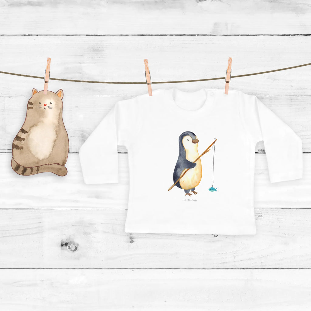 Baby Longsleeve Pinguin Angler Mädchen, Jungen, Baby, Langarm, Bio, Kleidung, Pinguin, Pinguine, Angeln, Angler, Tagträume, Hobby, Plan, Planer, Tagesplan, Neustart, Motivation, Geschenk, Freundinnen, Geschenkidee, Urlaub, Wochenende