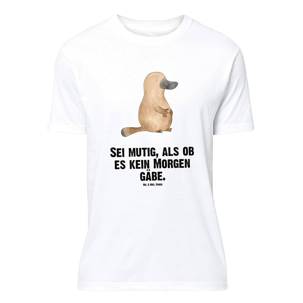 T-Shirt Standard Schnabeltier mutig T-Shirt, Shirt, Tshirt, Lustiges T-Shirt, T-Shirt mit Spruch, Party, Junggesellenabschied, Jubiläum, Geburstag, Herrn, Damen, Männer, Frauen, Schlafshirt, Nachthemd, Sprüche, Meerestiere, Meer, Urlaub, Schnabeltier, Mut, mutig, Lebensweisheit, Schnabeltiere, Motivation, Training, Büro, Arbeit, Neuanfang, Neustart, Weltreise, Raodtrip