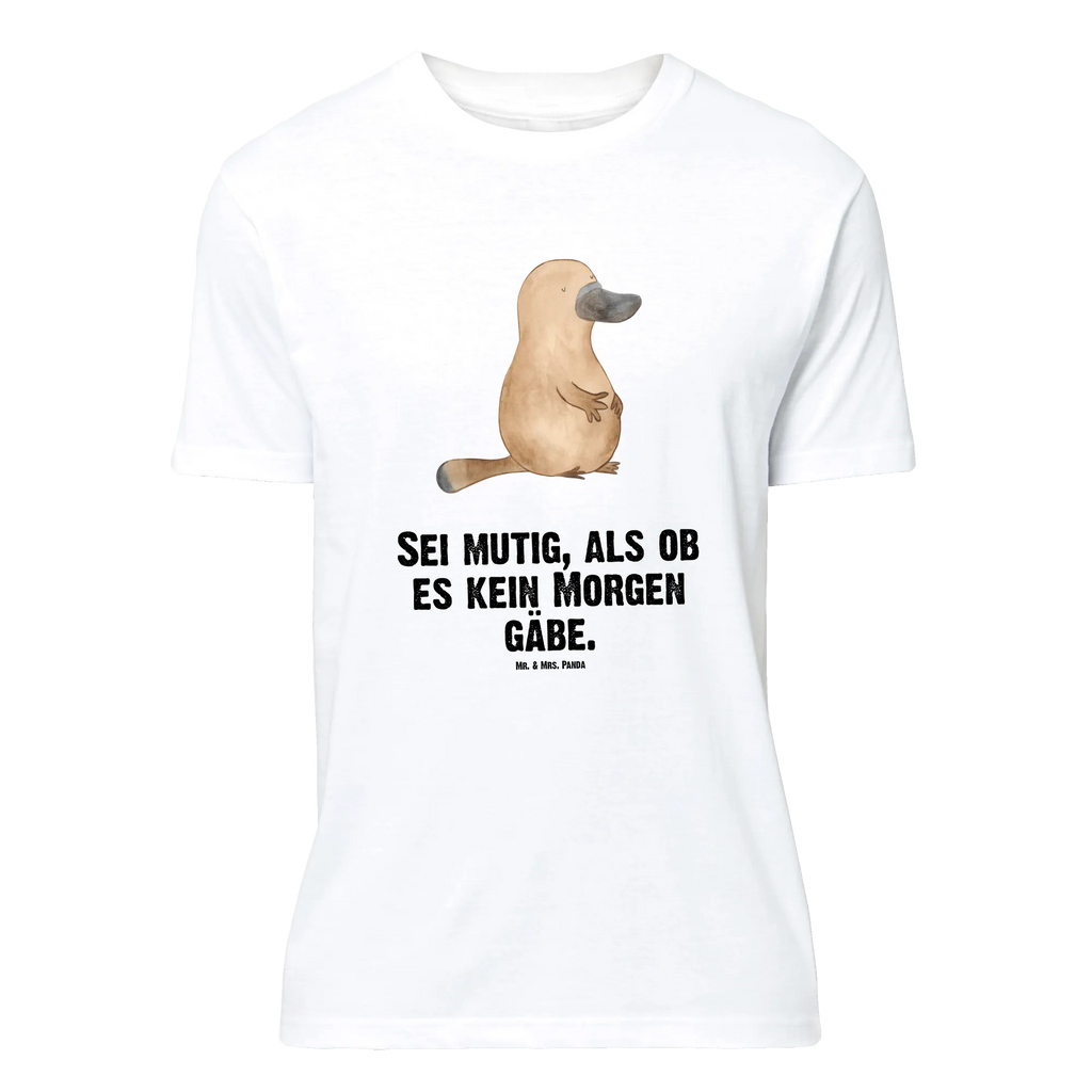 T-Shirt Standard Schnabeltier mutig T-Shirt, Shirt, Tshirt, Lustiges T-Shirt, T-Shirt mit Spruch, Party, Junggesellenabschied, Jubiläum, Geburstag, Herrn, Damen, Männer, Frauen, Schlafshirt, Nachthemd, Sprüche, Meerestiere, Meer, Urlaub, Schnabeltier, Mut, mutig, Lebensweisheit, Schnabeltiere, Motivation, Training, Büro, Arbeit, Neuanfang, Neustart, Weltreise, Raodtrip