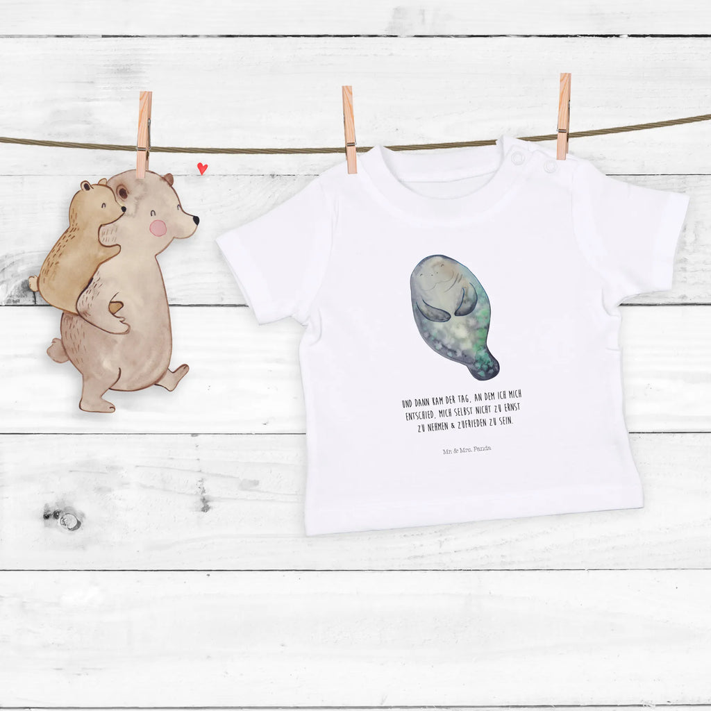 Organic Baby Shirt Seekuh Happy Baby T-Shirt, Jungen Baby T-Shirt, Mädchen Baby T-Shirt, Shirt, Meerestiere, Meer, Urlaub, Seekuh, Seekühe, Selbstliebe, Respekt, Neuanfang, Neustart, Achtsamkeit, Zufrieden, Liebeskummer, Freundin