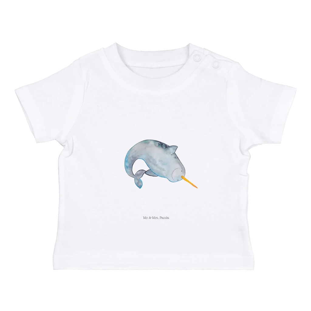 Organic Baby Shirt Narwal Baby T-Shirt, Jungen Baby T-Shirt, Mädchen Baby T-Shirt, Shirt, Meerestiere, Meer, Urlaub, Narwal, Wal, Putzen, Hausfrau, Junggesellin, aufräumen, Kinderzimmer