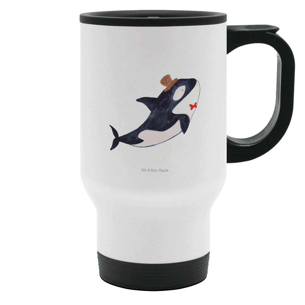 Thermobecher Orca Zylinder Thermobecher, To Go Becher, Thermotasse, Kaffeebecher, Isolierbecher, Thermobecher To Go, Warmhaltetasse, Edelstahlbecher, Reisebecher, Tasse mit Deckel, Thermobecher für 400 ml, Kaffeetasse zum Mitnehmen, Tasse zum Mitnehmen, Spülmaschinenfest, Meerestiere, Meer, Urlaub, Narwal, Glitter, Konfetti, Glitzer, Geburtstag, Feier, Fete, Fest, Glückwunsch, Orca