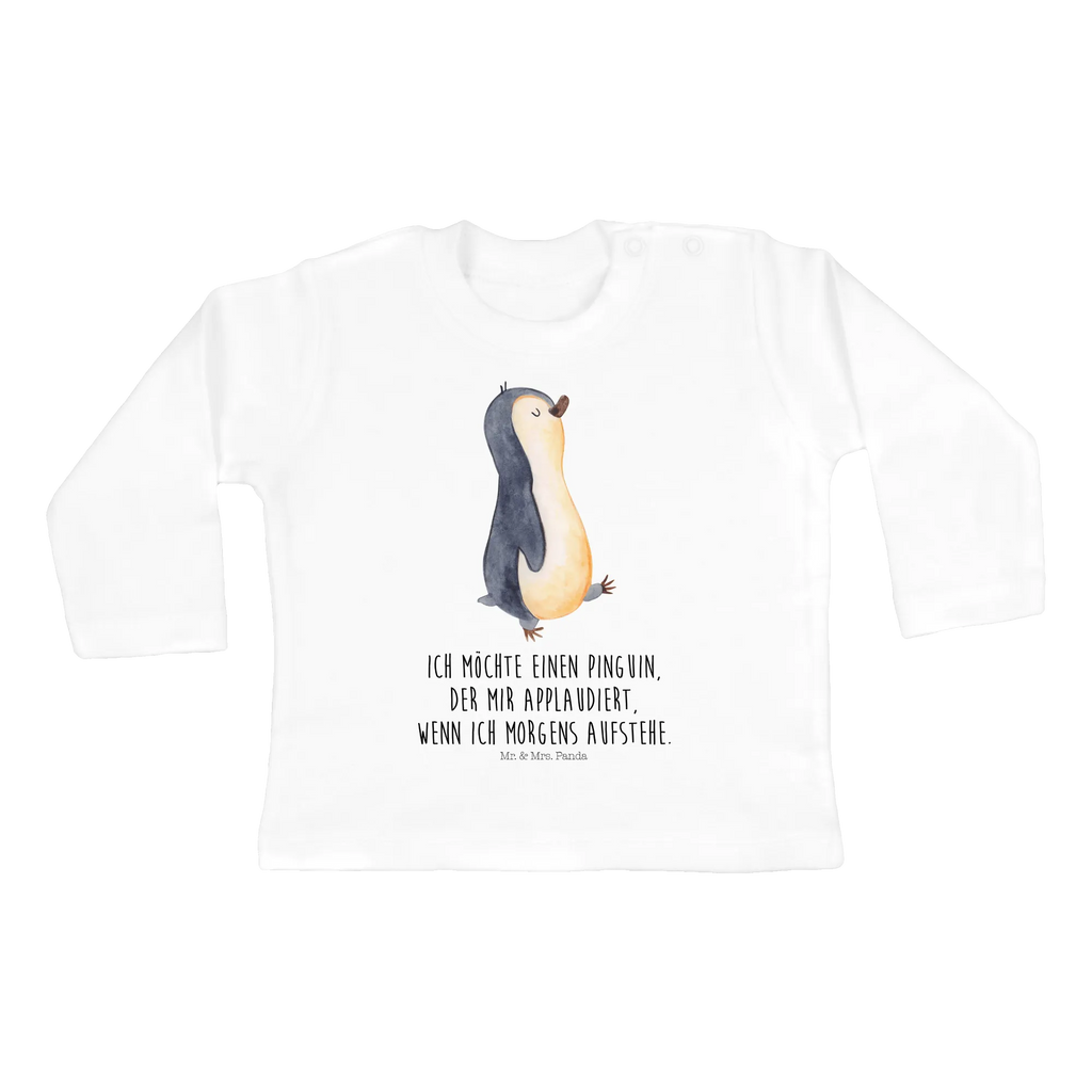 Baby Longsleeve Pinguin marschierend Mädchen, Jungen, Baby, Langarm, Bio, Kleidung, Pinguin, Pinguine, Frühaufsteher, Langschläfer, Bruder, Schwester, Familie