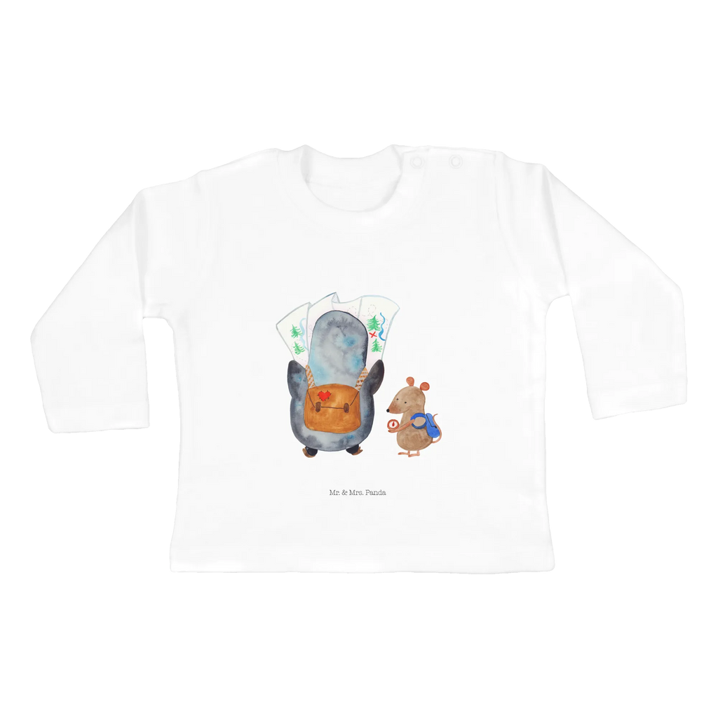 Baby Longsleeve Pinguin & Maus Wanderer Mädchen, Jungen, Baby, Langarm, Bio, Kleidung, Pinguin, Pinguine, Abenteurer, Abenteuer, Roadtrip, Ausflug, Wanderlust, wandern