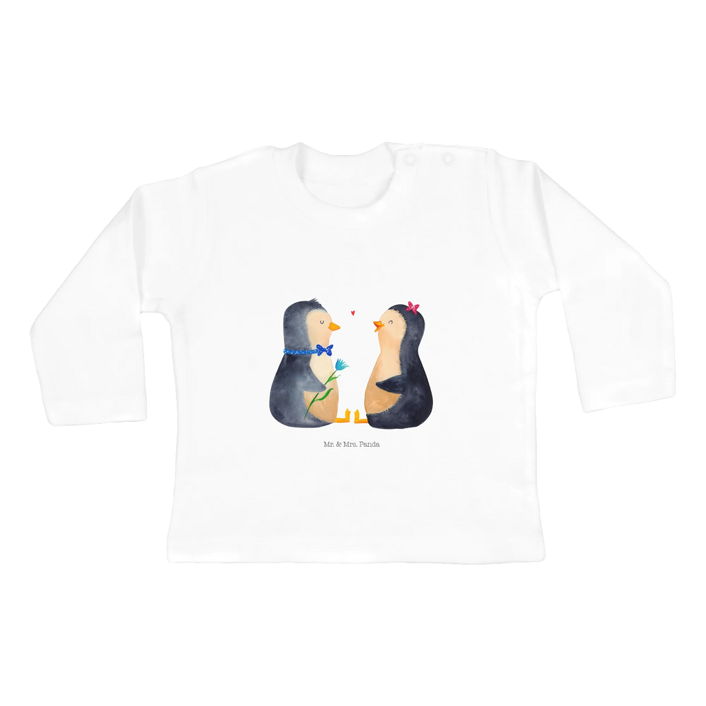 Baby Longsleeve Pinguin Pärchen Mädchen, Jungen, Baby, Langarm, Bio, Kleidung, Pinguin, Pinguine, Liebe, Liebespaar, Liebesbeweis, Liebesgeschenk, Verlobung, Jahrestag, Hochzeitstag, Hochzeit, Hochzeitsgeschenk, große Liebe, Traumpaar