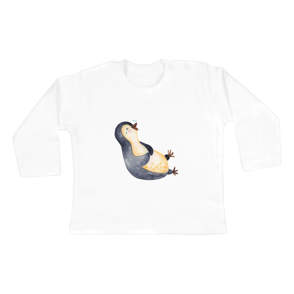 Baby Longsleeve Pinguin lachend Mädchen, Jungen, Baby, Langarm, Bio, Kleidung, Pinguin, Pinguine, lustiger Spruch, Optimismus, Fröhlich, Lachen, Humor, Fröhlichkeit