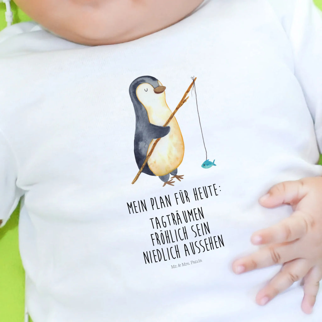 Baby Longsleeve Pinguin Angler Mädchen, Jungen, Baby, Langarm, Bio, Kleidung, Pinguin, Pinguine, Angeln, Angler, Tagträume, Hobby, Plan, Planer, Tagesplan, Neustart, Motivation, Geschenk, Freundinnen, Geschenkidee, Urlaub, Wochenende