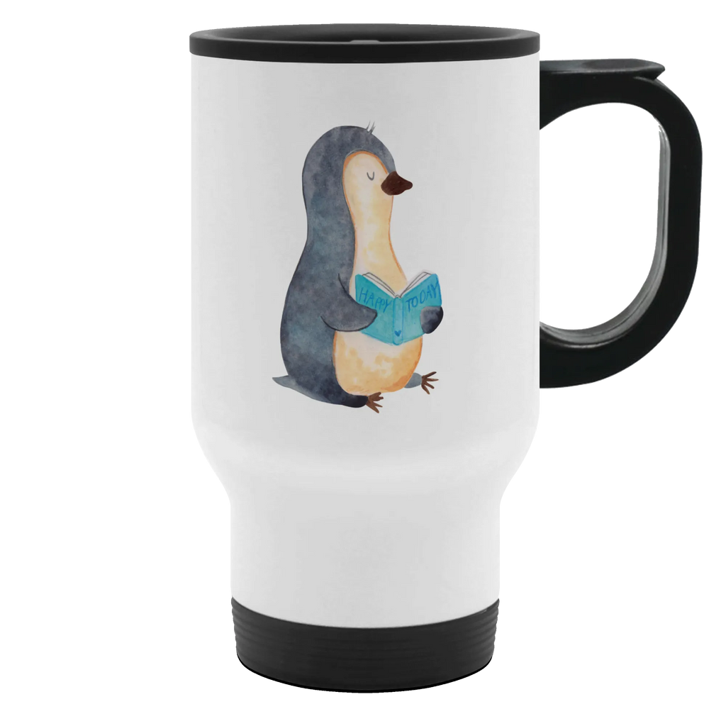 Thermobecher Pinguin Buch Thermobecher, To Go Becher, Thermotasse, Kaffeebecher, Isolierbecher, Thermobecher To Go, Warmhaltetasse, Edelstahlbecher, Reisebecher, Tasse mit Deckel, Thermobecher für 400 ml, Kaffeetasse zum Mitnehmen, Tasse zum Mitnehmen, Spülmaschinenfest, Pinguin, Pinguine, Buch, Lesen, Bücherwurm, Nichtstun, Faulenzen, Ferien, Urlaub, Freizeit