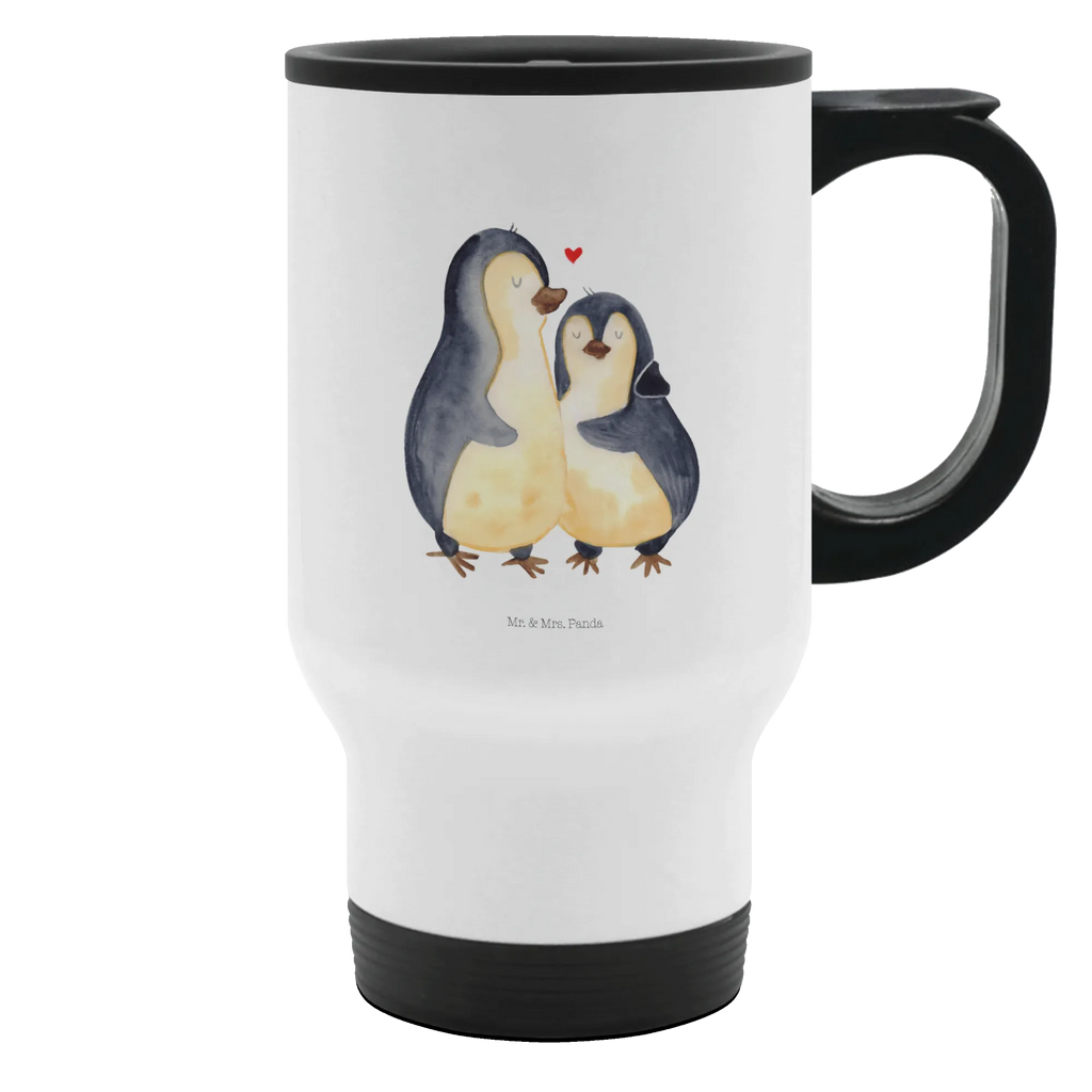 Thermobecher Pinguin umarmend Thermobecher, To Go Becher, Thermotasse, Kaffeebecher, Isolierbecher, Thermobecher To Go, Warmhaltetasse, Edelstahlbecher, Reisebecher, Tasse mit Deckel, Thermobecher für 400 ml, Kaffeetasse zum Mitnehmen, Tasse zum Mitnehmen, Spülmaschinenfest, Pinguin, Liebe, Liebespaar, Liebesbeweis, Liebesgeschenk, Verlobung, Jahrestag, Hochzeitstag, Hochzeit, Hochzeitsgeschenk