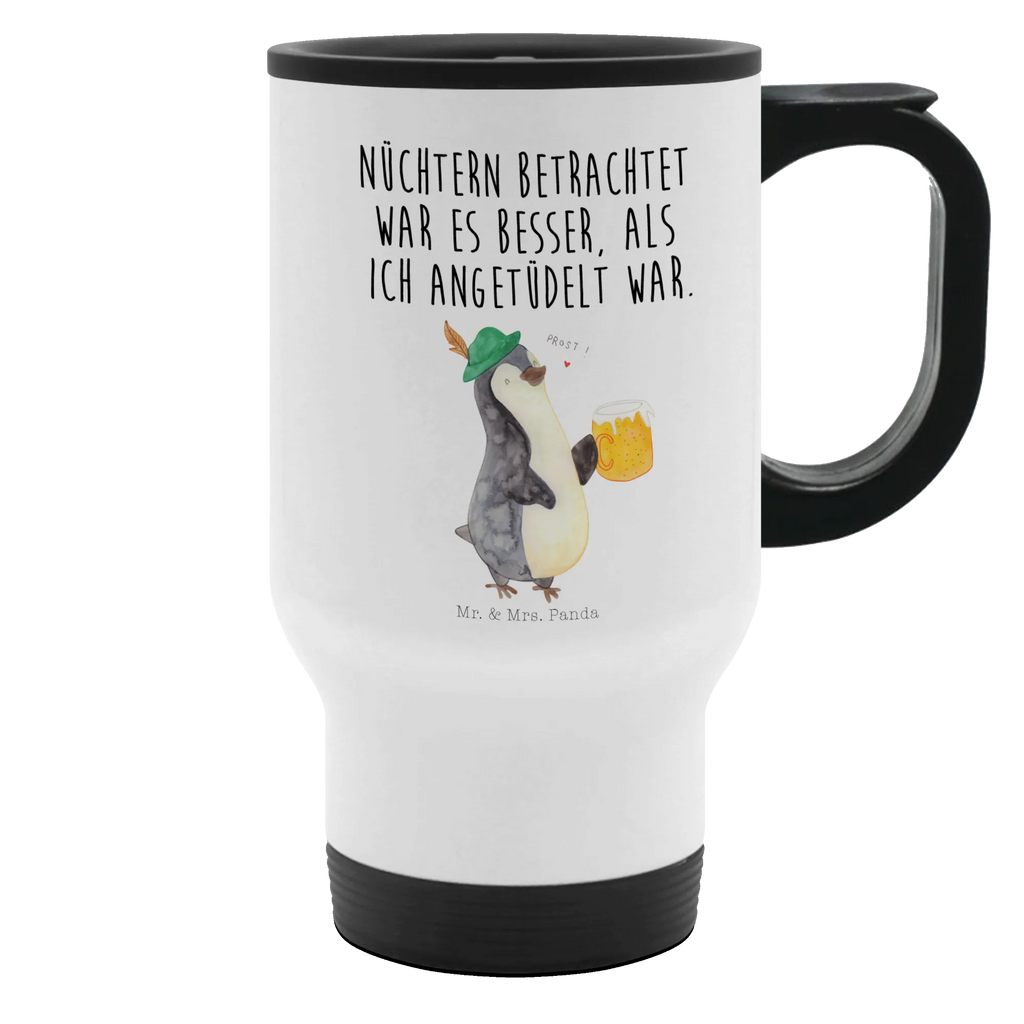 Thermobecher Pinguin Bier Thermobecher, To Go Becher, Thermotasse, Kaffeebecher, Isolierbecher, Thermobecher To Go, Warmhaltetasse, Edelstahlbecher, Reisebecher, Tasse mit Deckel, Thermobecher für 400 ml, Kaffeetasse zum Mitnehmen, Tasse zum Mitnehmen, Spülmaschinenfest, Pinguin, Pinguine, Bier, Oktoberfest