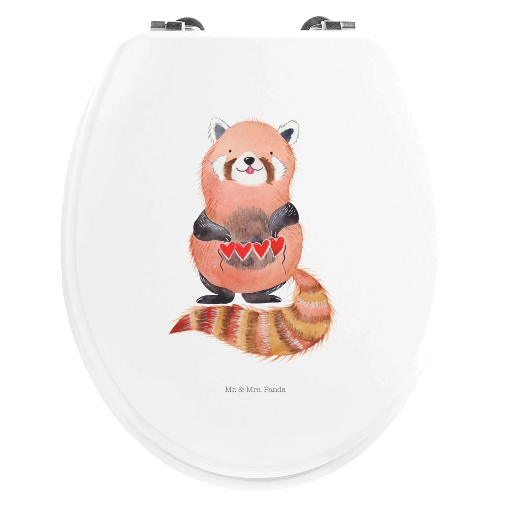 Motiv WC Sitz Roter Panda Klobrille, Klodeckel, Toilettendeckel, WC-Sitz, Toilette, Tiermotive, Gute Laune, lustige Sprüche, Tiere, Panda, Liebe, Rot, Herz, Liebling, Lieblingsmensch