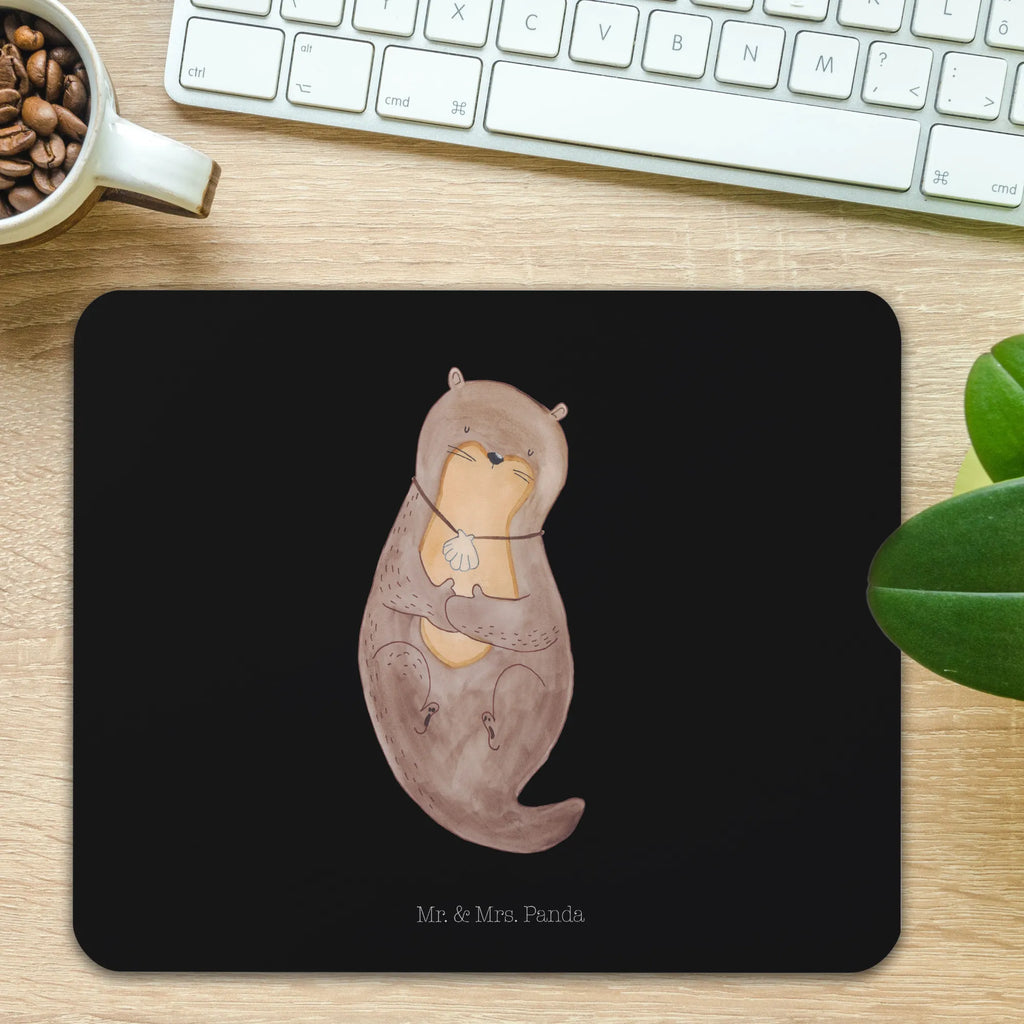 Mauspad Otter mit Muschelmedaillon Mousepad, Computer zubehör, Büroausstattung, PC Zubehör, Arbeitszimmer, Mauspad, Einzigartiges Mauspad, Designer Mauspad, Mausunterlage, Mauspad Büro, Otter, Fischotter, Seeotter, Otterliebe, grübeln, träumen, Motivation, Tagträumen, Büro